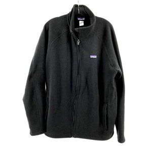 Patagonia Men's Black Full Zip Collared Fleece Sweatshirt Jacket Size XL
